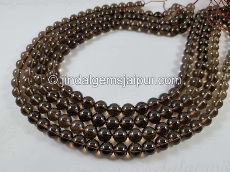 Smoky  Quartz Smooth Round Beads